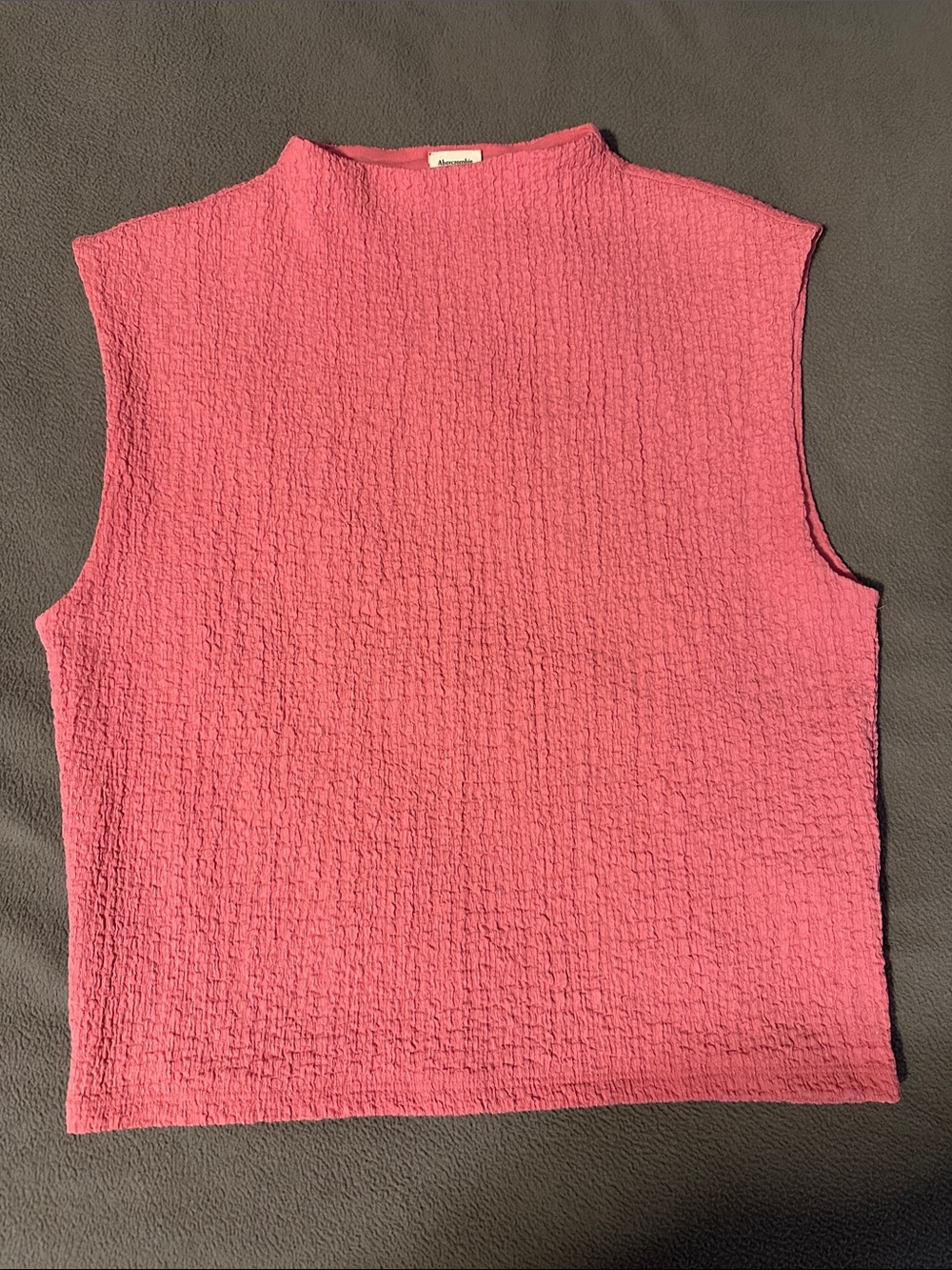 Abercrombie & Fitch Textured Sleeveless Shell Top - Pink